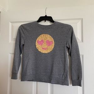 Girls Large Gray Sweatshirt with Sequins
